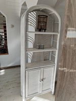 Rattan, tároló szekrényke - hófehérben / 90-es évekből