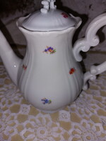 Zsolnay szép virágos, porcelán kávés kanna, kiöntő, kancsó
