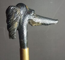 Art-Deco   kutyafejes bakelit bambusz sétapálca bot ALKUDHATÓ