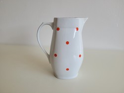 Régi Drasche porcelán piros pöttyös kancsó vizeskancsó