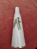 HOLLÓHÁZI KARÁCSONYI FENYŐ ÁGAKKAL TOBOZOKKAL DÍSZÍTETT RETRO PORCELÁN VÁZA  24 cm