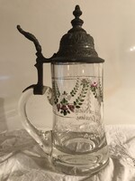 KUPA - ANTIK!!! - MUZEÁLIS - ÓNFEDELES - KÉZI FESTÉS - 25 x 13 cm - 5 dl - OSZTRÁK - HIBÁTLAN