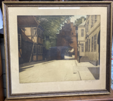 Utcakép eredeti rézkarc- Tho Jörgensen