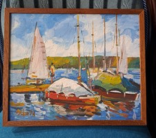 Bánfi József Vitorlák a Balatonon