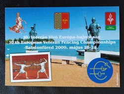 IM33 / 2009 10. Veterán Vívó EB Balatonfüred emlékív postatiszta hátoldali sorszámmal