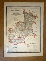 Bereg vármegye térképe. Hátsek 1880. A magyar szent korona országainak megyei térképei. Felvidék