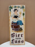 Painted Wooden Beer Sign