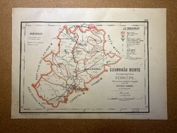 Csongrád vármegye térképe. Hátsek 1880. A magyar szent korona országainak megyei térképei.