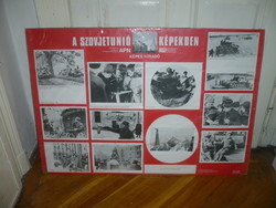 Régi nagyméretű szocialista propaganda plakát szovjetúnió képekben 97cm