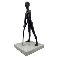 Bronz Kisplasztika márvány talapzaton - Pihenő férfi M01162