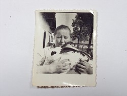 Régi kép fotó fénykép - nő, néni, nyúl, nyuszi