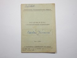 Igazolvány a társadalombiztosítási szolgáltatásokról 1960-as évekből