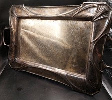 Jugendstil ezüstözött tálca, 30 x 50 cm-es nagyságú. 8845