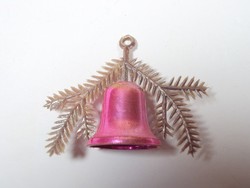 Retro karácsonyfadísz harang, csengő - rózsaszín