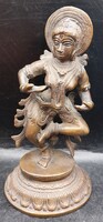 Antik bronz táncoló Dakini szobor, 18 cm-es magasságú. 8855
