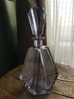 Régi art deco Moser neodymium (változtatja a színét) kristály üveg likőrös palack