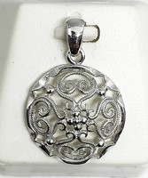 Ezüst indás medál, különleges kerek formájú, vintage, 925 ezüst új ékszer, Budapesten átvehető