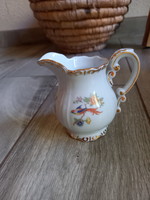 Csodaszép régi Zsolnay porcelán paradicsommadaras kiöntő (9x10,2x6,7 cm)