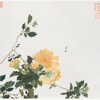 Finom, antik ázsiai /Qing dinasztia, Kína/ botanikai illusztráció reprint, poszter, plakát 40*40 cm