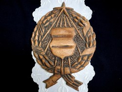 Óriási, valószínű, hogy egyedi darab kerámia Magyar címer, falra akasztható 1,6 kg! 36 x 28 cm