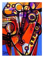 Simeon Gonzales - Rostro en Evolución - XL- 70x100 cm, akril, vászon