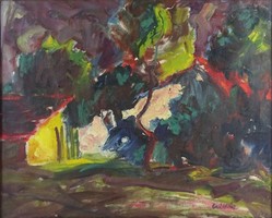 1T340 Csikós Miklós : "Tiszaparti házak" 1965