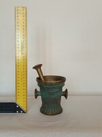 Antik bronz mozsár, 1800-as évekből.