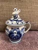 Ritka, Gzhel porcelán méztartó bögre hibátlan állapotban eladó!