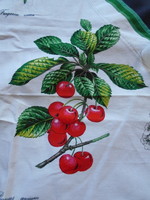 Kötény, új, dekoratív, pamut, gyümölcsökkel.