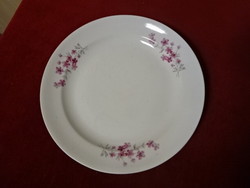 Zsolnay porcelán lapostányér, antik, rózsaszín virágos. Jókai.
