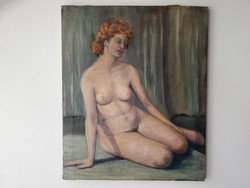Pajor Ferenc XX.sz. magyar festő: női akt olaj 60x50 cm