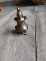 Csodás antik emberfej lábas ezüstözött borsszóró (9,5x5,2 cm