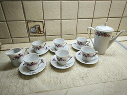 Alföldi porcelán hatszemélyes kávéskészlet, rózsa mintás eladó!