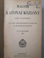 MAGYAR KATONAI KÖZLÖNY - X. ÉVFOLYAM - 1922