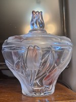 1980k.SZECESSZIÓS STILUSÚ JELZETT NÉMET WALTHER CRYSTAL BONBONIER 17cm hibátlan!