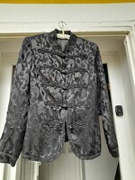 BLÉZER, NŐI, FEKETE, 38-40 méret, szatén, zsinóros, kézmüves termék
