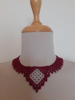 Beautiful Beaded Handmade Necklace with Crystal