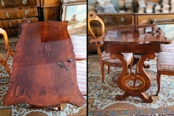 Lantlábú Asztal 115x66x76cm Biedermeier Stílusú | Szögletes Bieder Íróasztal Étkezőasztal