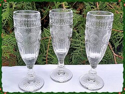 Biedermeier stílusú pezsgős üvegpoharak poharak