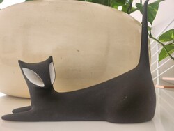 Royal dux fekete  porcelán macska hibátlan állapotban