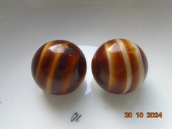 Vintage csiszolt tigrisszem klipsz,fülbevaló