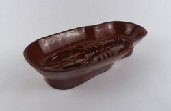 1T399 Régi cserép homár sütő tál 28 cm