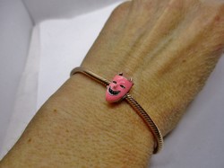 Szépséges  aranyozott ezüst pandora karkötő + 1db charm