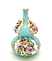 Rare antique French Jacob Petit floral vase 13.5cm