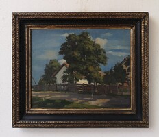Berkes Antal(1874-1938): Utcarészlet napsütésben. Jelzett, eredeti állapotban!