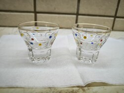Pöttyös, art deco, rövid italos pohár 2 db eladó!