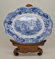 Angol antik ironstone tányér kék fehér 21.5cm