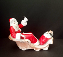 PORCELÁN MIKULÁS A SZÁNON FIGURA,SZOBOR,NIPP