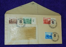 Ablakos,lezáratlan boríték,bélyegekkel 1941-ből