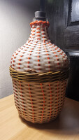 10 literes DEMIZSON, üveg ballon, boros palack, műanyag fonással
